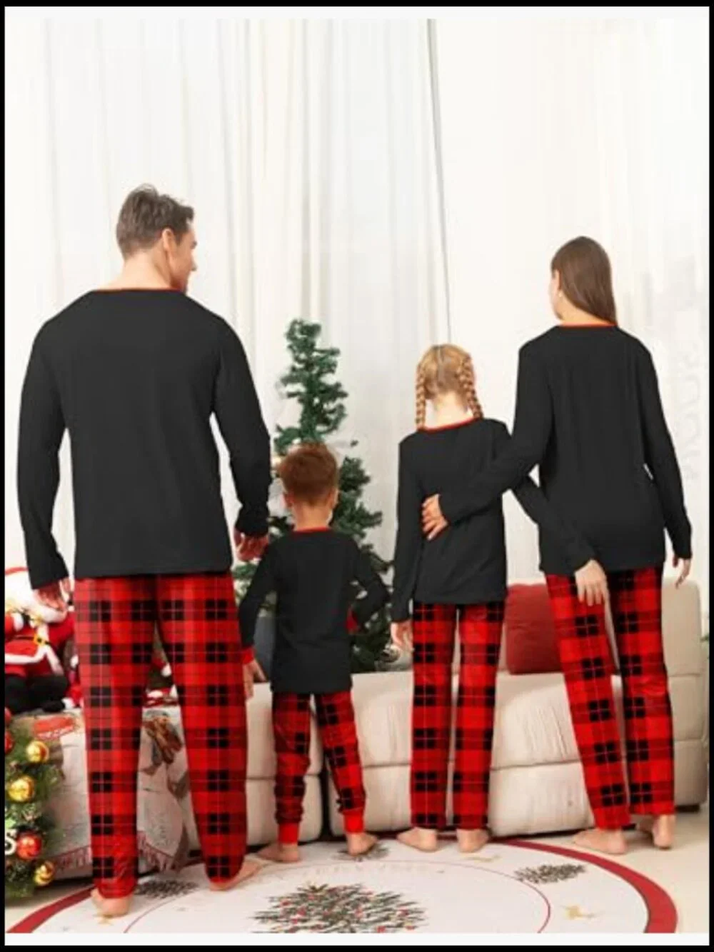 Long Sleeve Crew Neck Pajama Set with Pants, 100% Polyester
